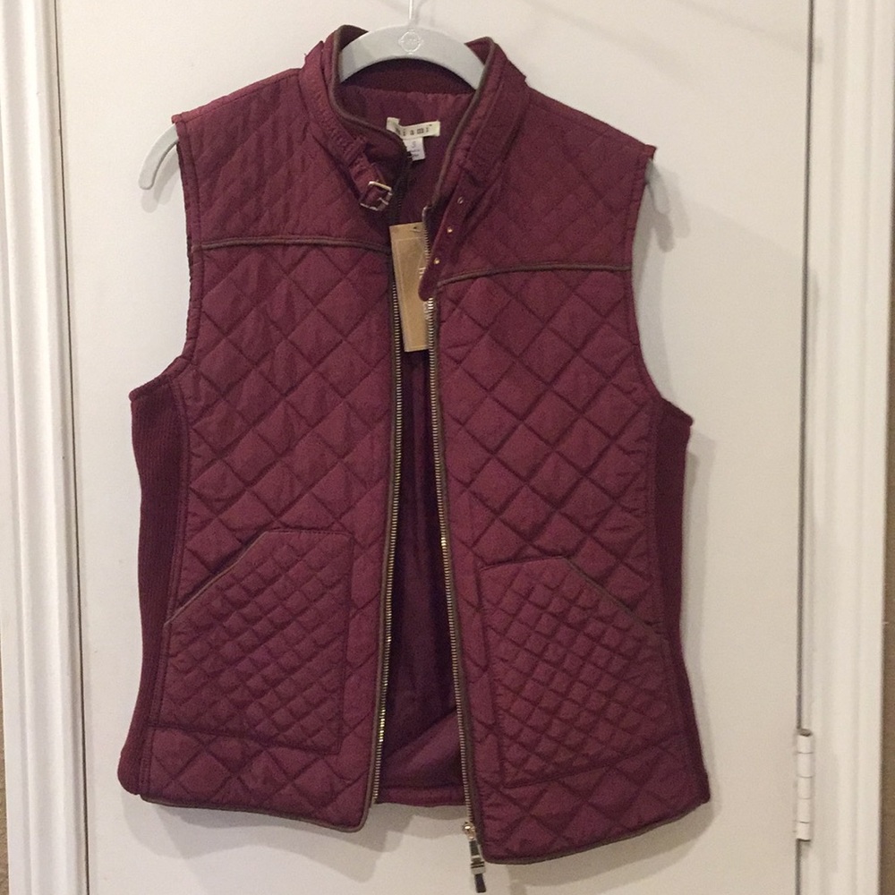 Francesca’s burgundy quilted vest
